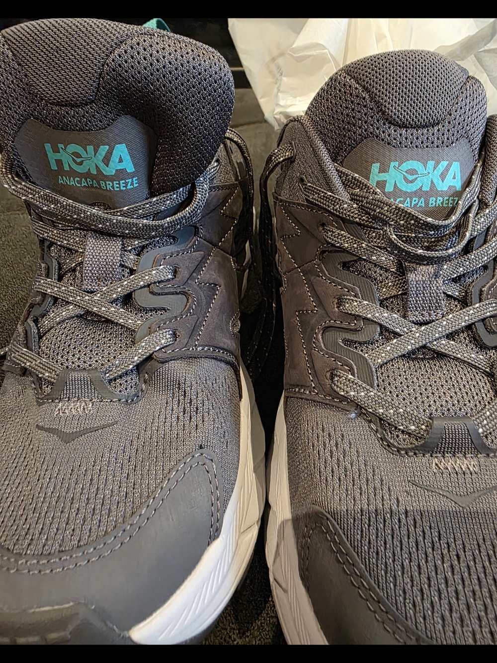 HOKA Anacapa Breeze Men's Trail Shoe - Black with Teal Logo